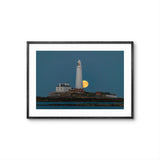 lighthouse and fullmoon print