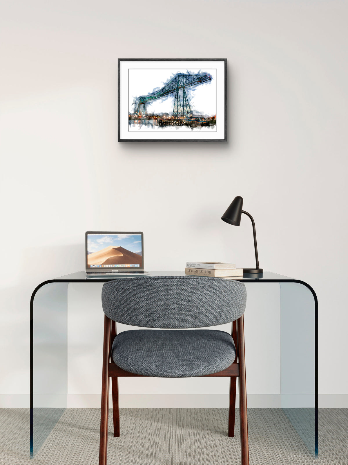 Tees Transporter Bridge - Digital Watercolour - Middlesbrough - Teesside