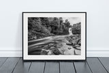 High Force Waterfall - Black and White - County Durham