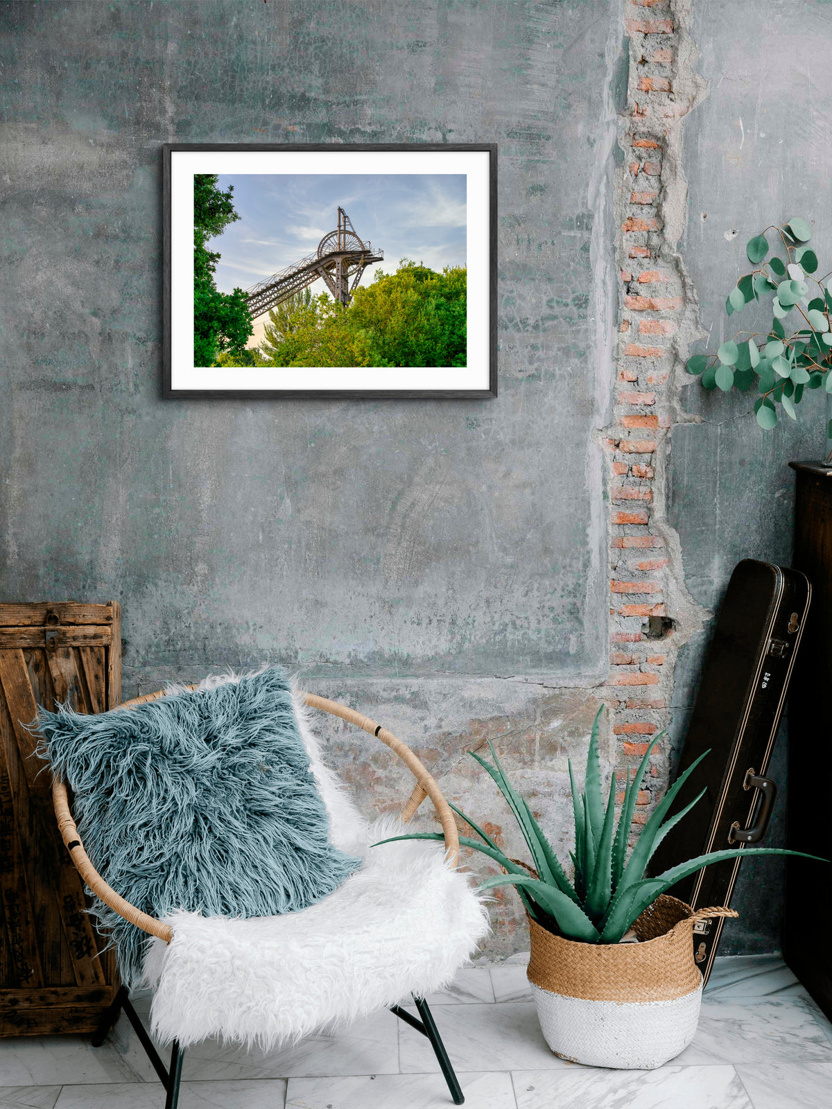 Washington F Pit - Albany - Washington - Sunderland wall art displayed in a styled room setting.