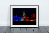 Durham Cathedral - King Charles Coronation - Red White and Blue - Durham