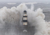 Seaham Pier Waves Print, Storm Babet, Seaham - County Durham