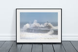 Seaham Pier Waves Print, Storm Babet, Seaham - County Durham