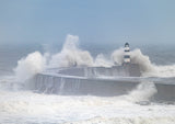 Seaham Pier Waves Print, Storm Babet, Seaham - County Durham