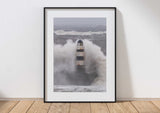 Seaham Pier Waves Print, Storm Babet, Seaham - County Durham