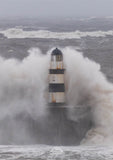Seaham Pier Waves Print, Storm Babet, Seaham - County Durham