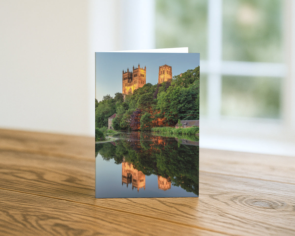 Durham Cathedral River Reflections blank A5 greetings card, Durham, by North East Captures