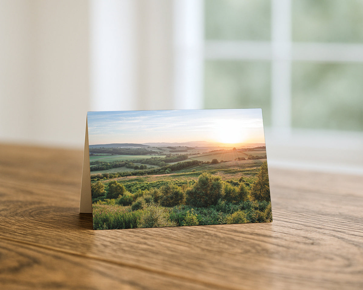 Northumberland National Park at Sunset blank A5 greetings card, Northumberland, by North East Captures