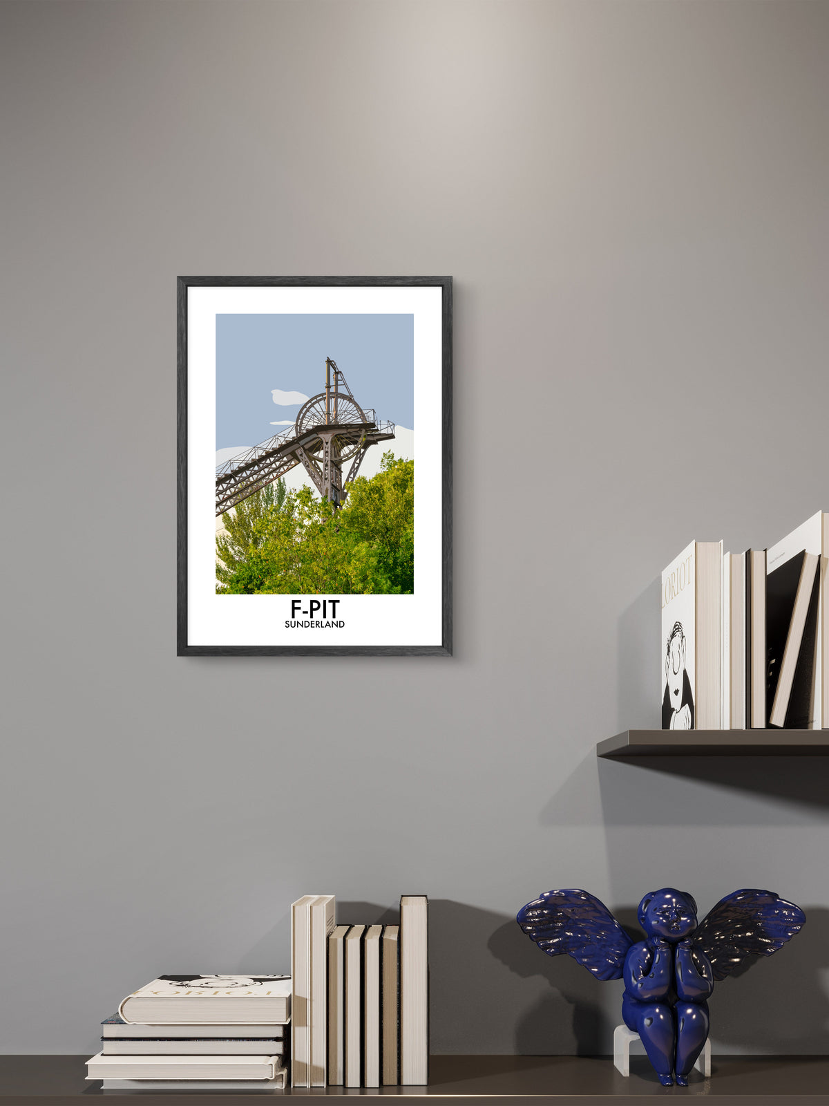 Washington F-Pit Headgear framed vector art print displayed in a room setting
