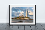 St Mary's Lighthouse and Causeway - High Tide - Whitley Bay