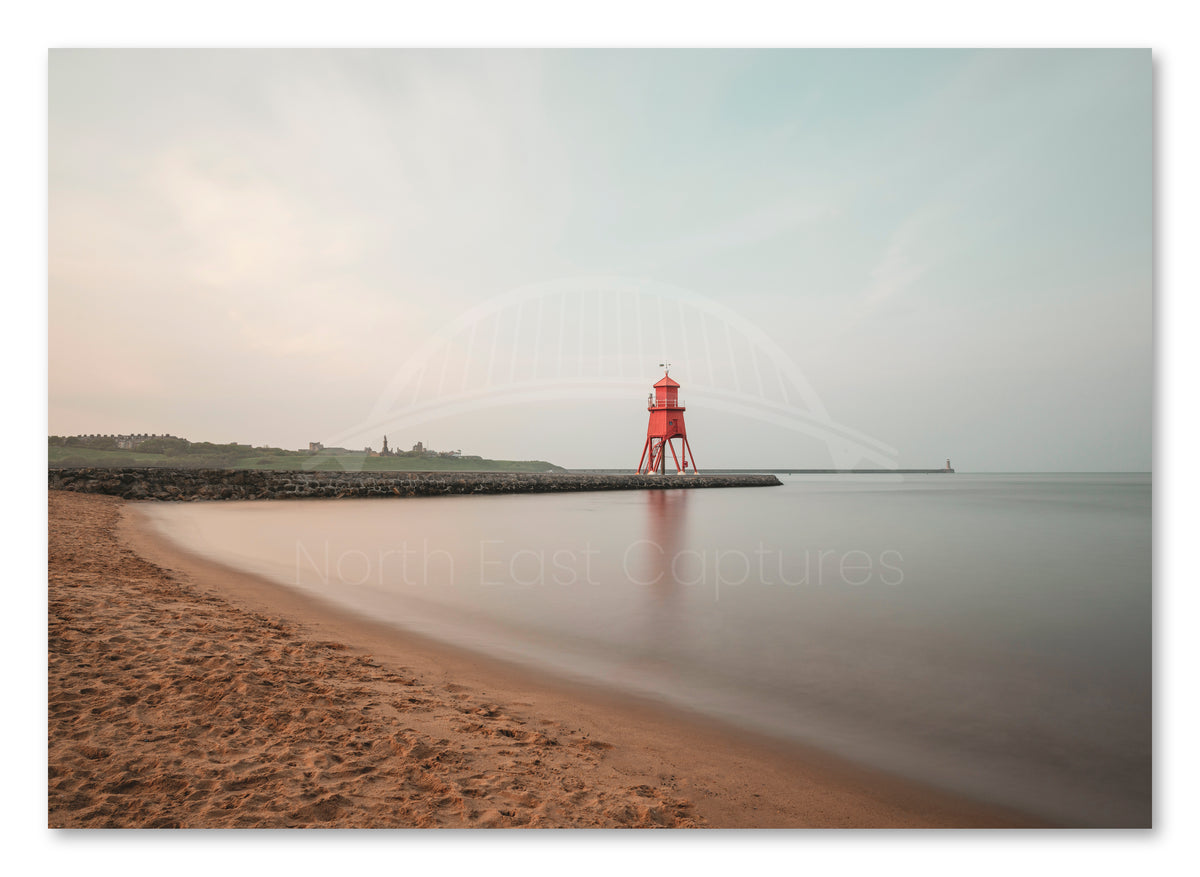 Herd Groyne Lighthouse - Sandhaven Beach - Long Exposure - South Shields shown as a canvas print.