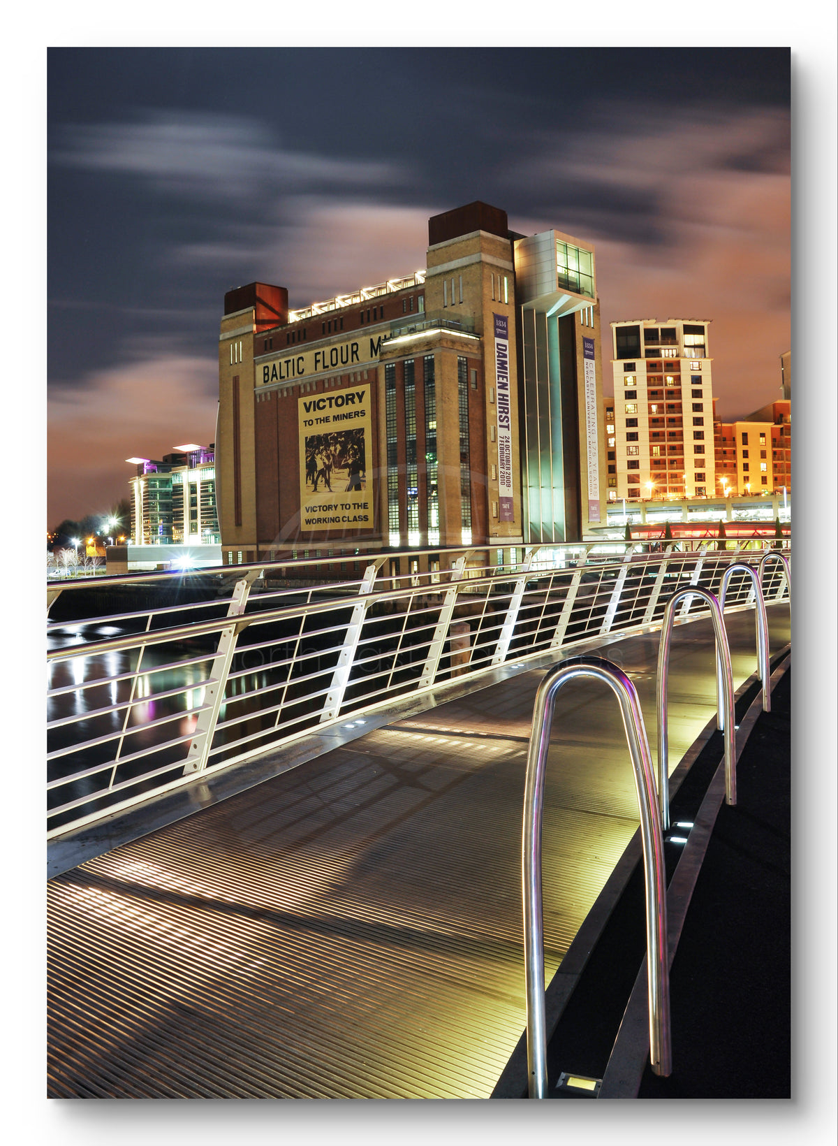 Millennium Bridge Gateshead - The Baltic Arts Centre - Gateshead shown as a canvas print.