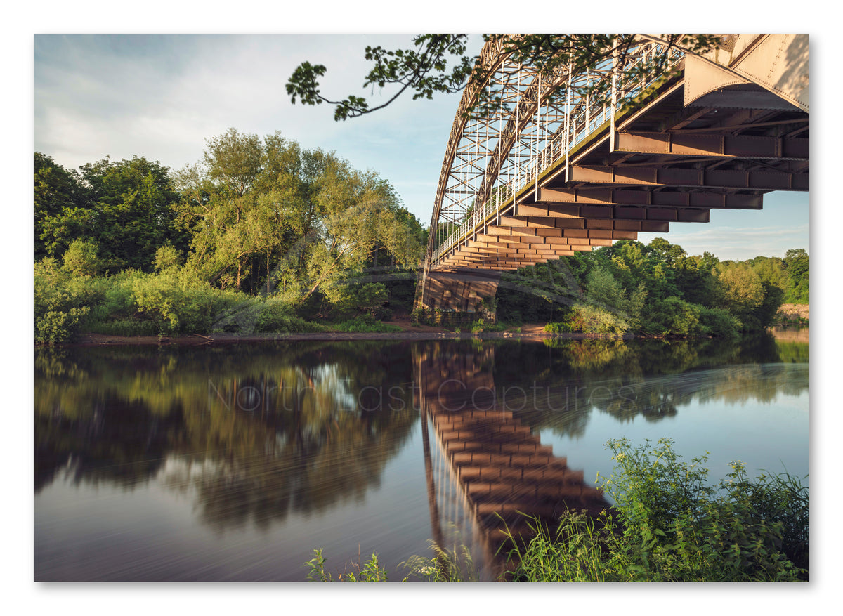 Wylam Bridge - Half Moon Bridge - Hagg Bank Bridge - Northumberland shown as a canvas print.