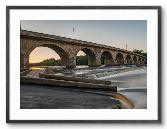 Hexham Bridge - The River Tyne - Hexham - Northumberland shown as a framed photographic print.