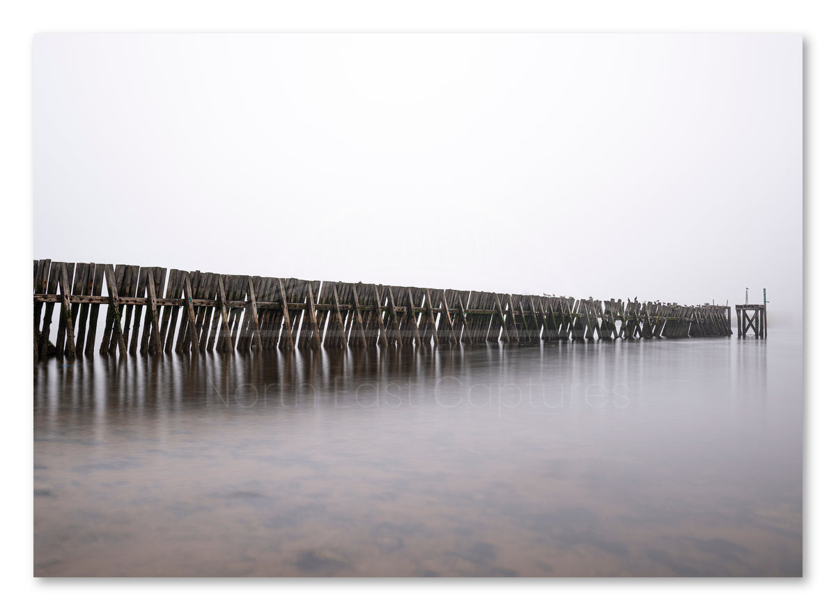 Lloyds Hailing Station in Fog - The River Tyne - North Shields shown as a canvas print.