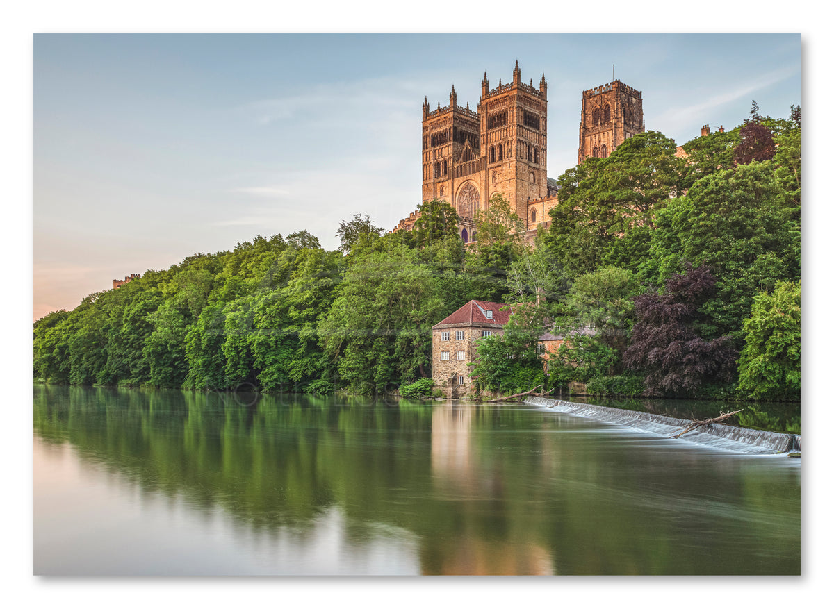 Durham Cathedral - The Old Fulling Mill - River Wear - Durham shown as a canvas print.