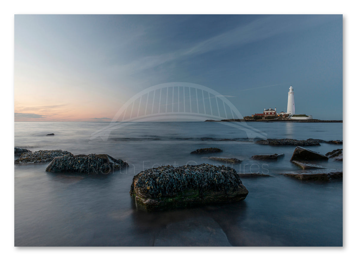 St Mary's Lighthouse - St Mary's Island - Whitley Bay - North Tyneside shown as a canvas print.