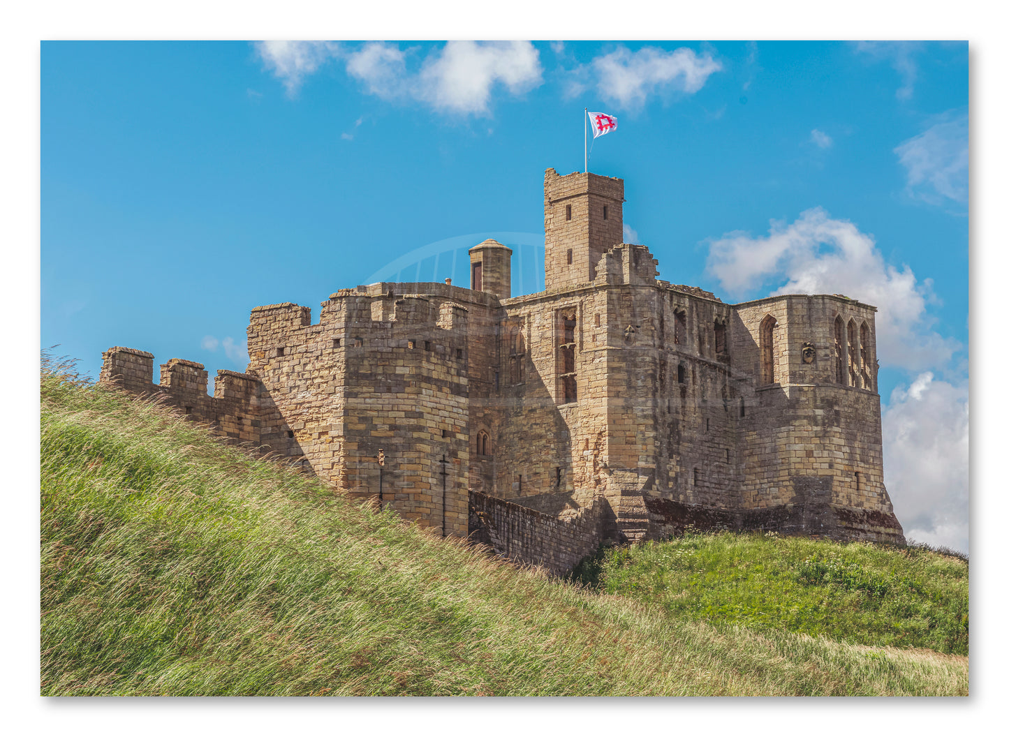 Warkworth Castle Ruins - Warkworth - Northumberland shown as a canvas print.