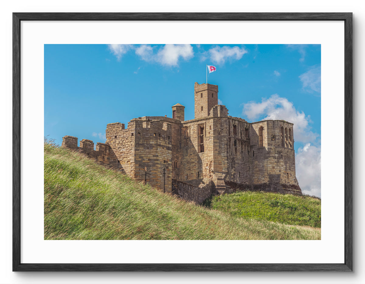 Warkworth Castle Ruins - Warkworth - Northumberland shown as a framed photographic print.