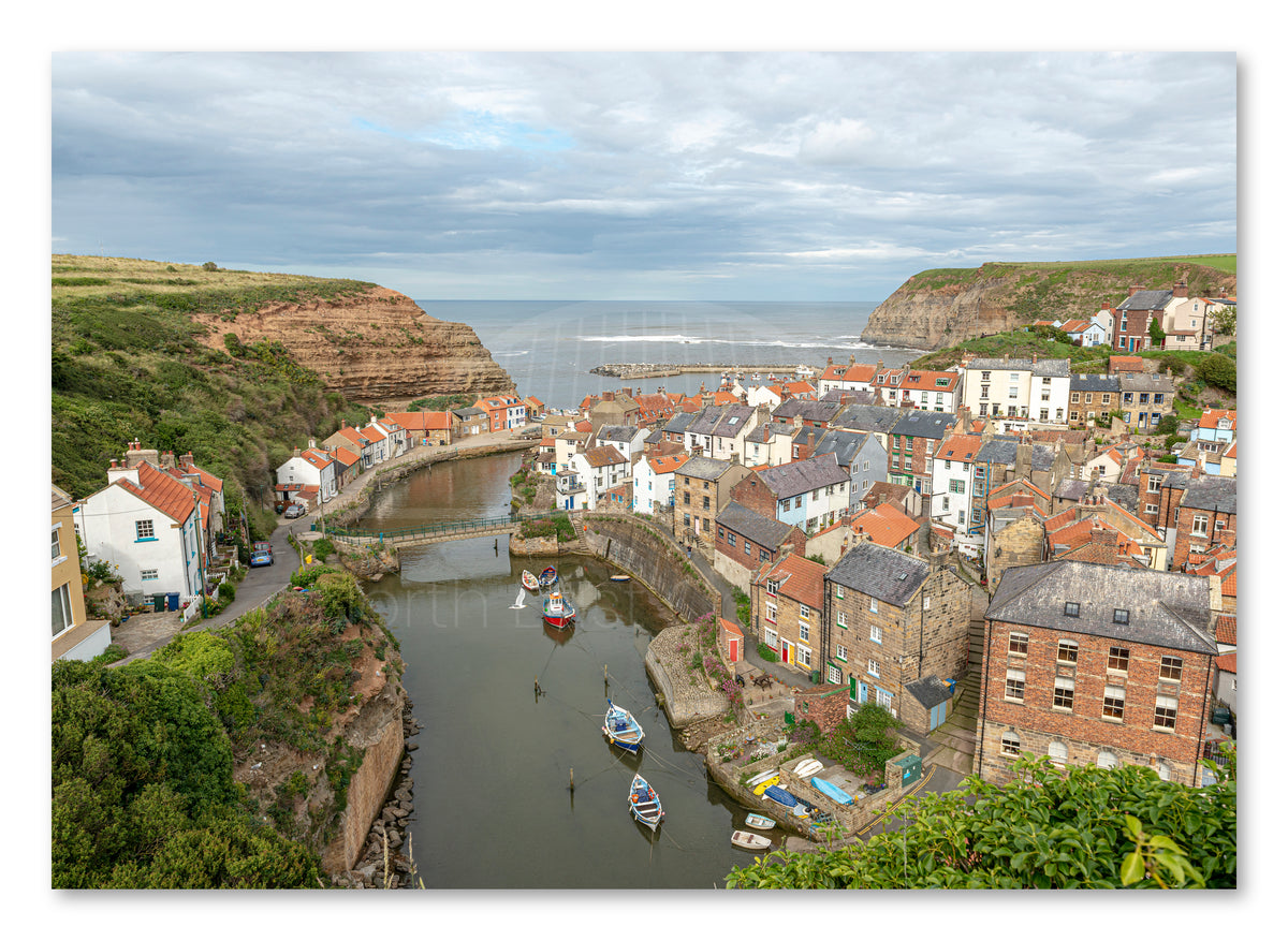 Staithes - Fishing Village - North Yorkshire shown as a canvas print.
