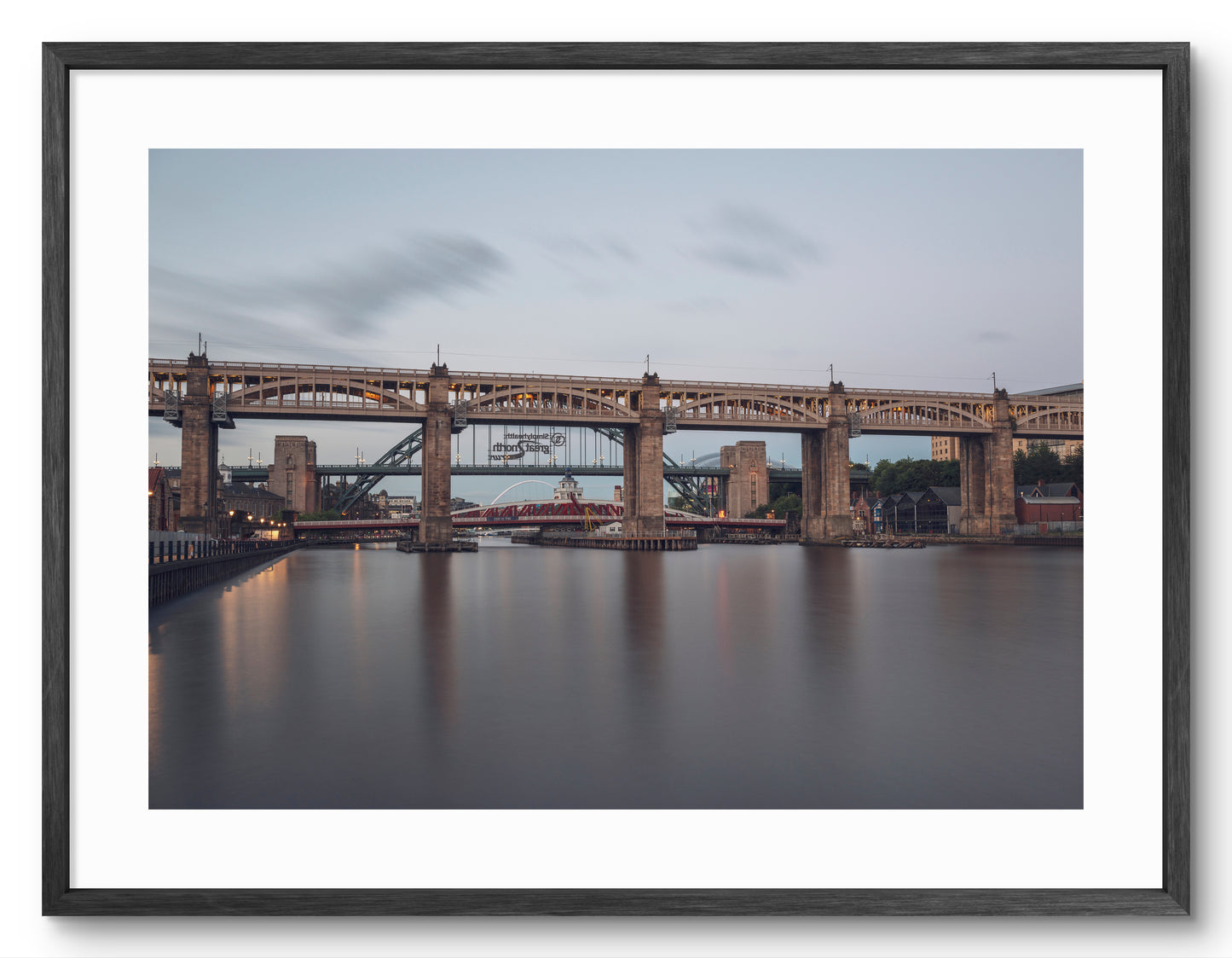 High Level Bridge - Tyne Bridge - Swing Bridges - Crossing The Tyne - Newcastle shown as a framed photographic print.