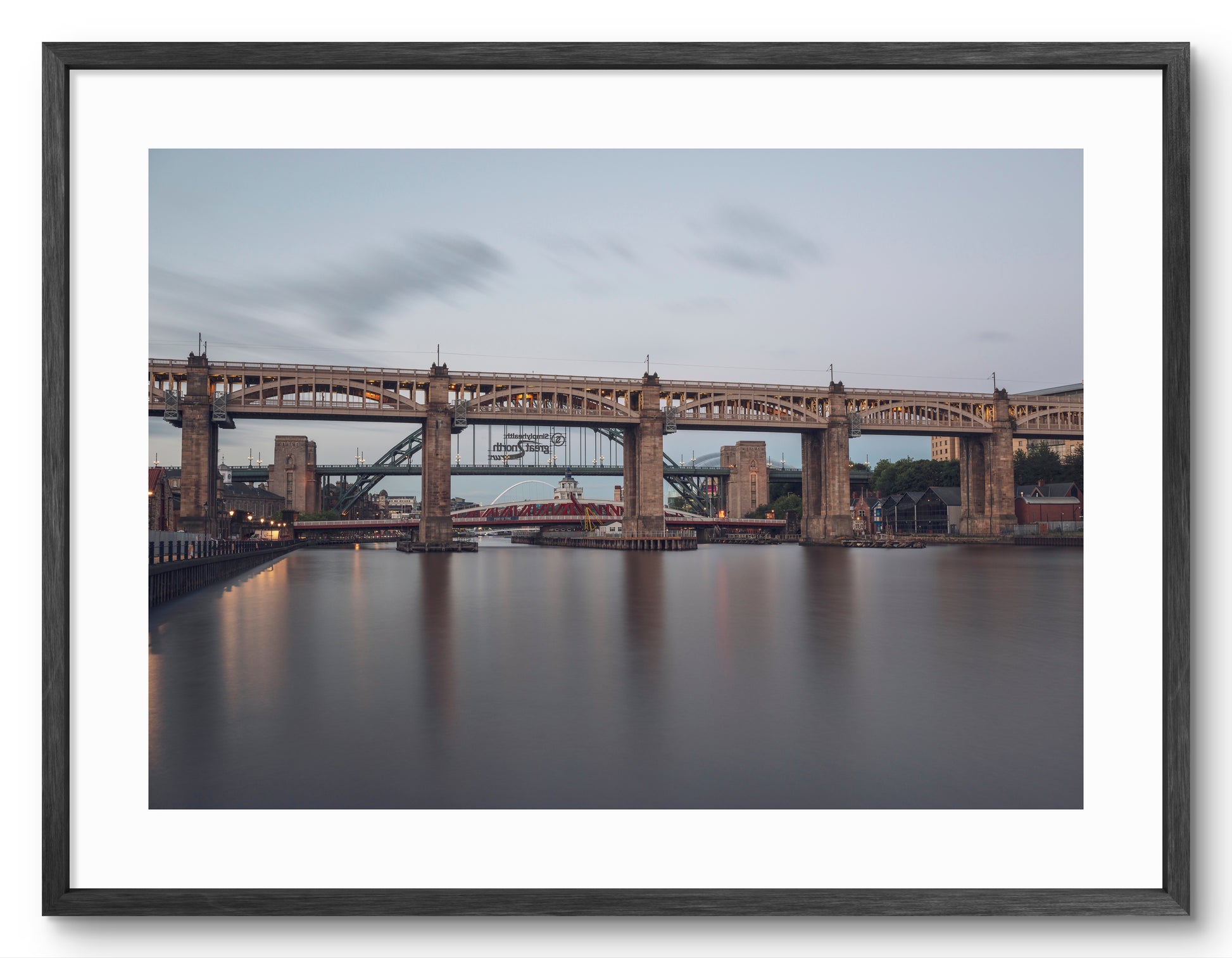 High Level Bridge - Tyne Bridge - Swing Bridges - Crossing The Tyne - Newcastle shown as a framed photographic print.
