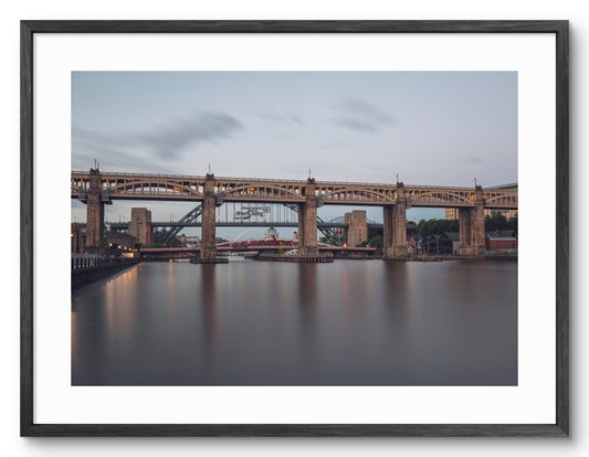 High Level Bridge - Tyne Bridge - Swing Bridges - Crossing The Tyne - Newcastle shown as a framed photographic print.