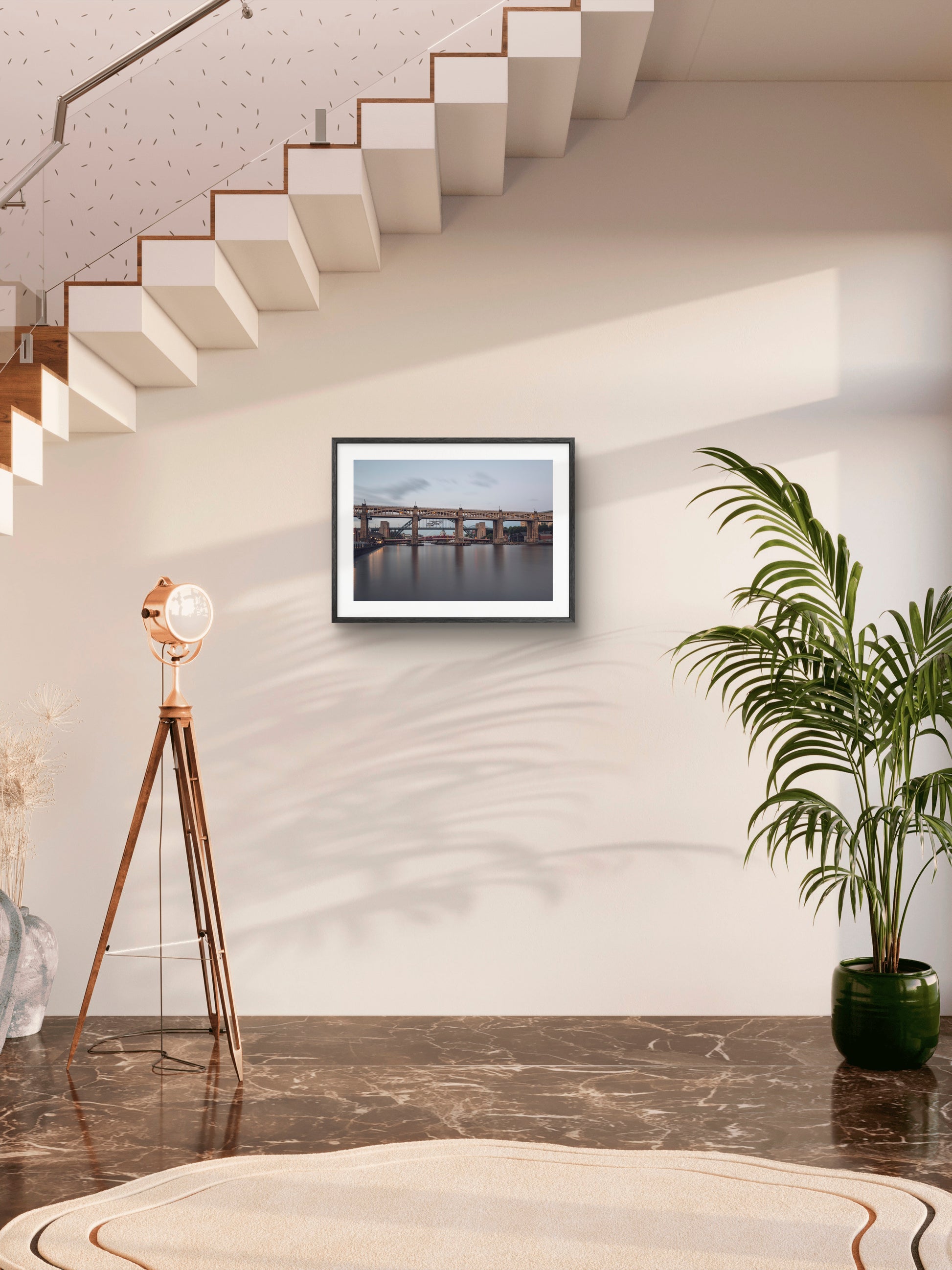 High Level Bridge - Tyne Bridge - Swing Bridges - Crossing The Tyne - Newcastle wall art displayed in a styled room setting.