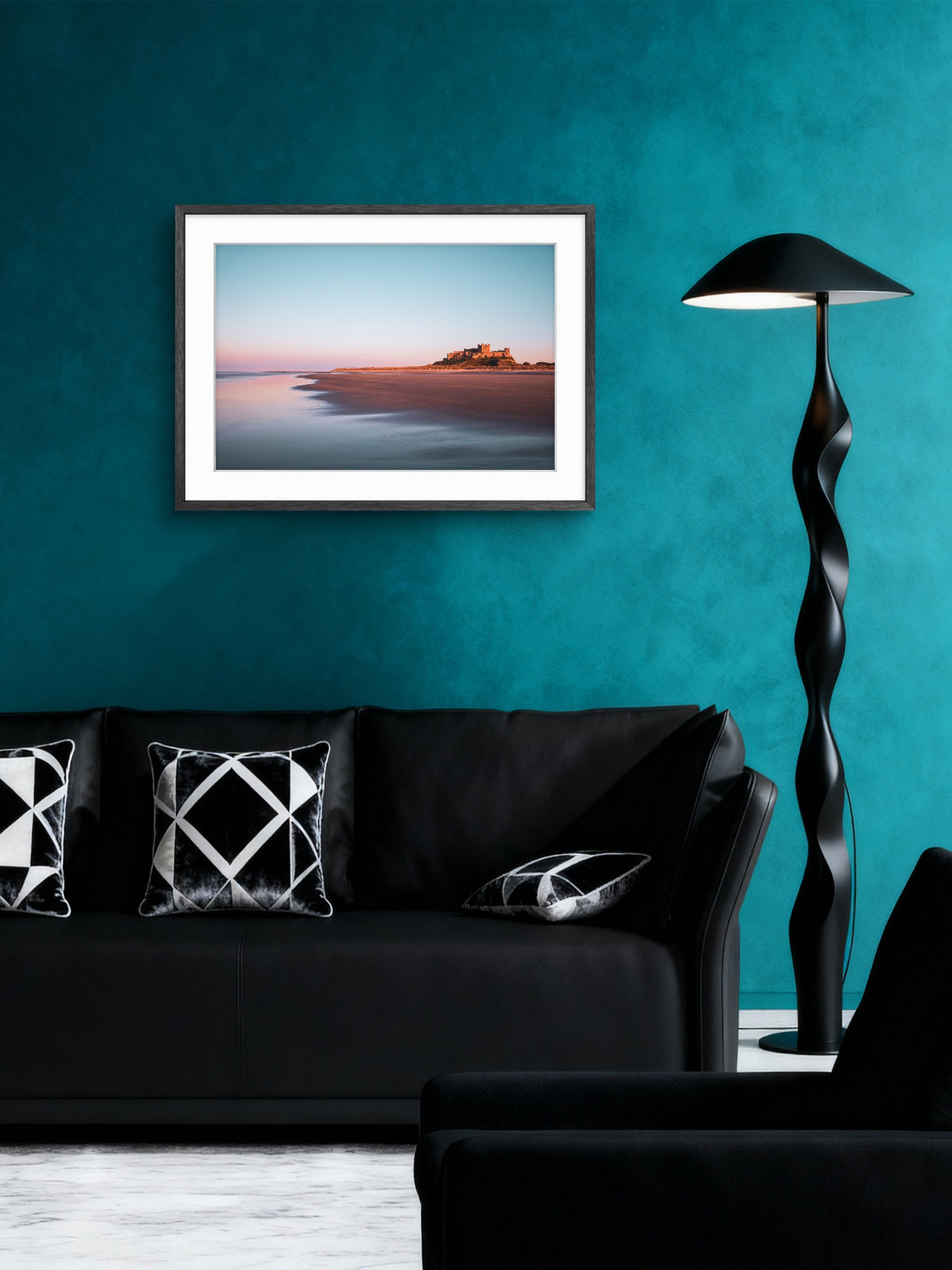 Bamburgh Castle - Castle and Beach Last Light, Northumberland