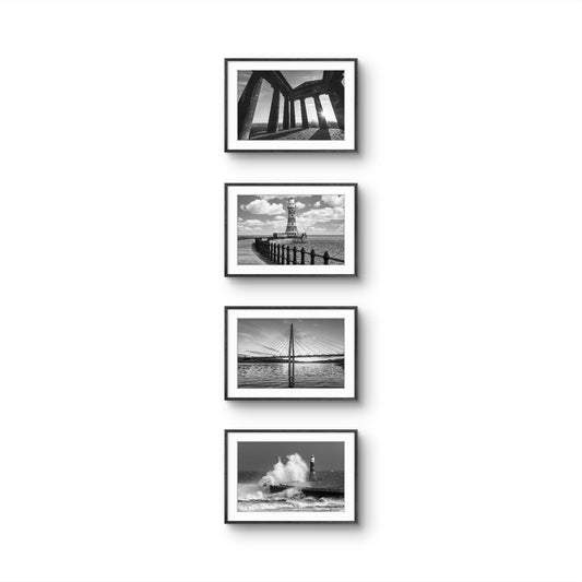 Sunderland Landmarks - Roker Pier Storm - Penshaw Monument - Northern Spire - Roker Pier Lighthouse