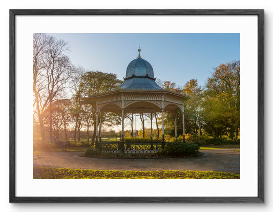 Exhibition Park Bandstand - Newcastle shown as a framed photographic print.