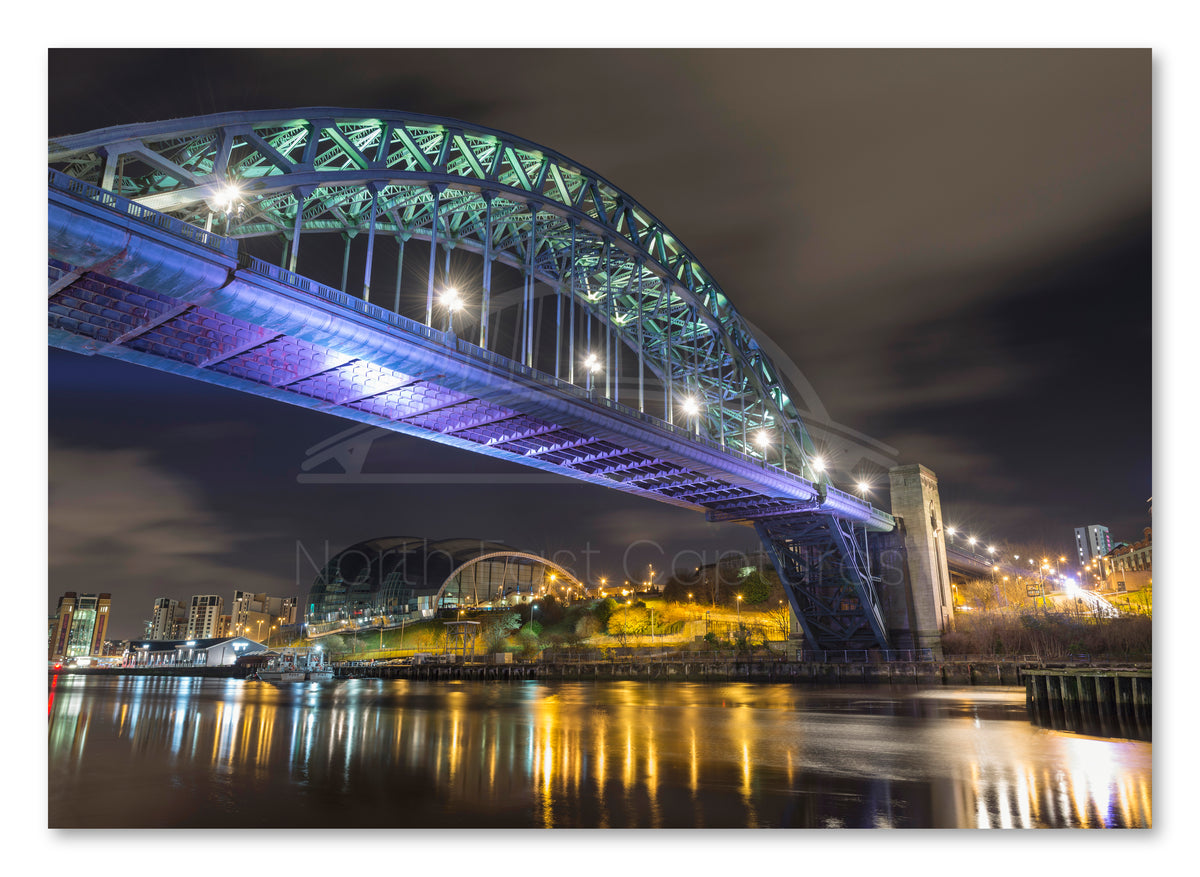 Tyne Bridge - The Glasshouse - River Tyne - Gateshead shown as a canvas print.