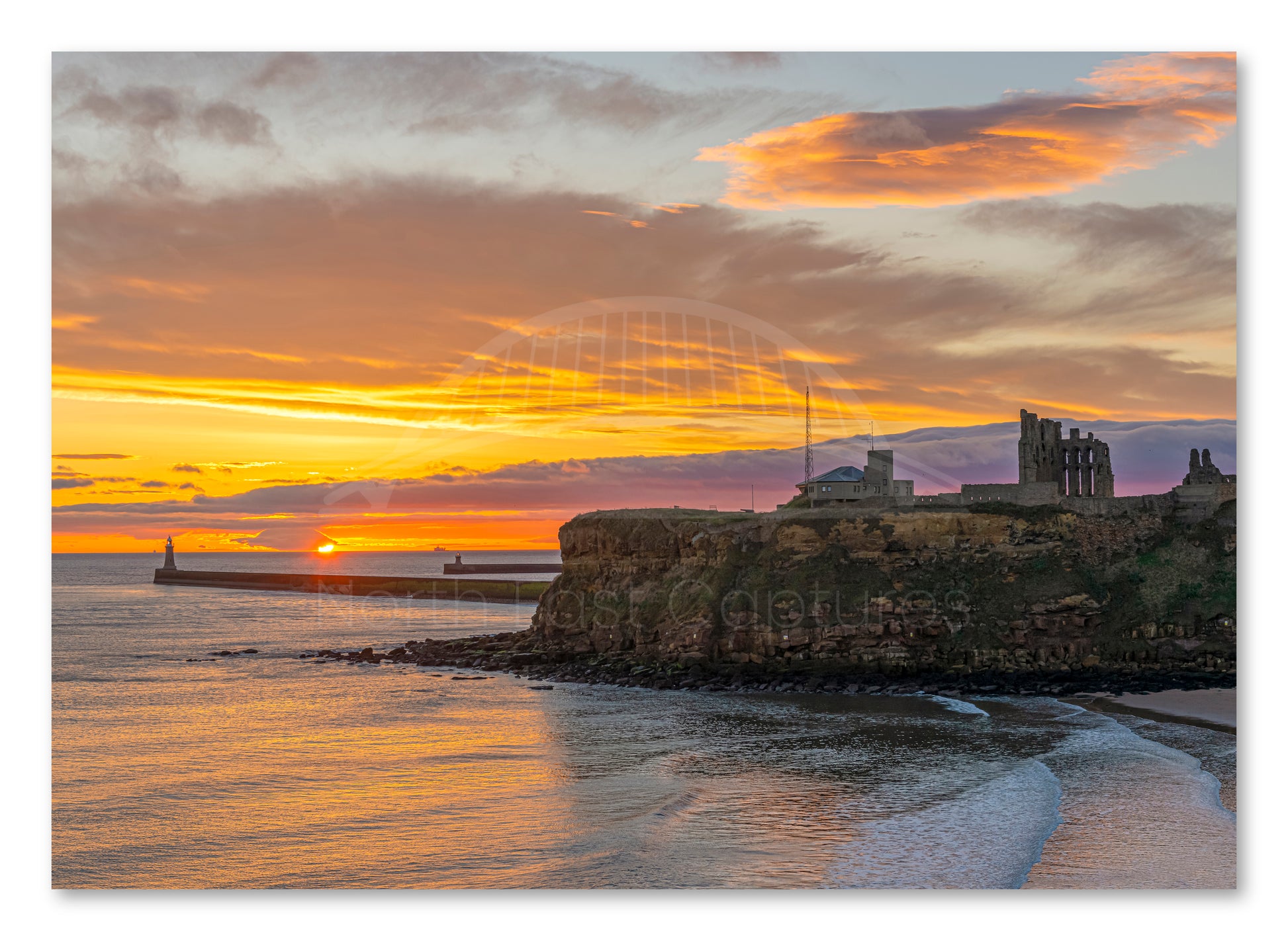 King Edwards Bay - Tynemouth Pier - Sunrise - Tynemouth shown as a canvas print.