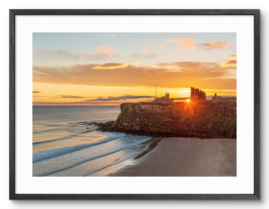 King Edwards Bay - Tynemouth Priory Sunrise - Tynemouth shown as a framed photographic print.