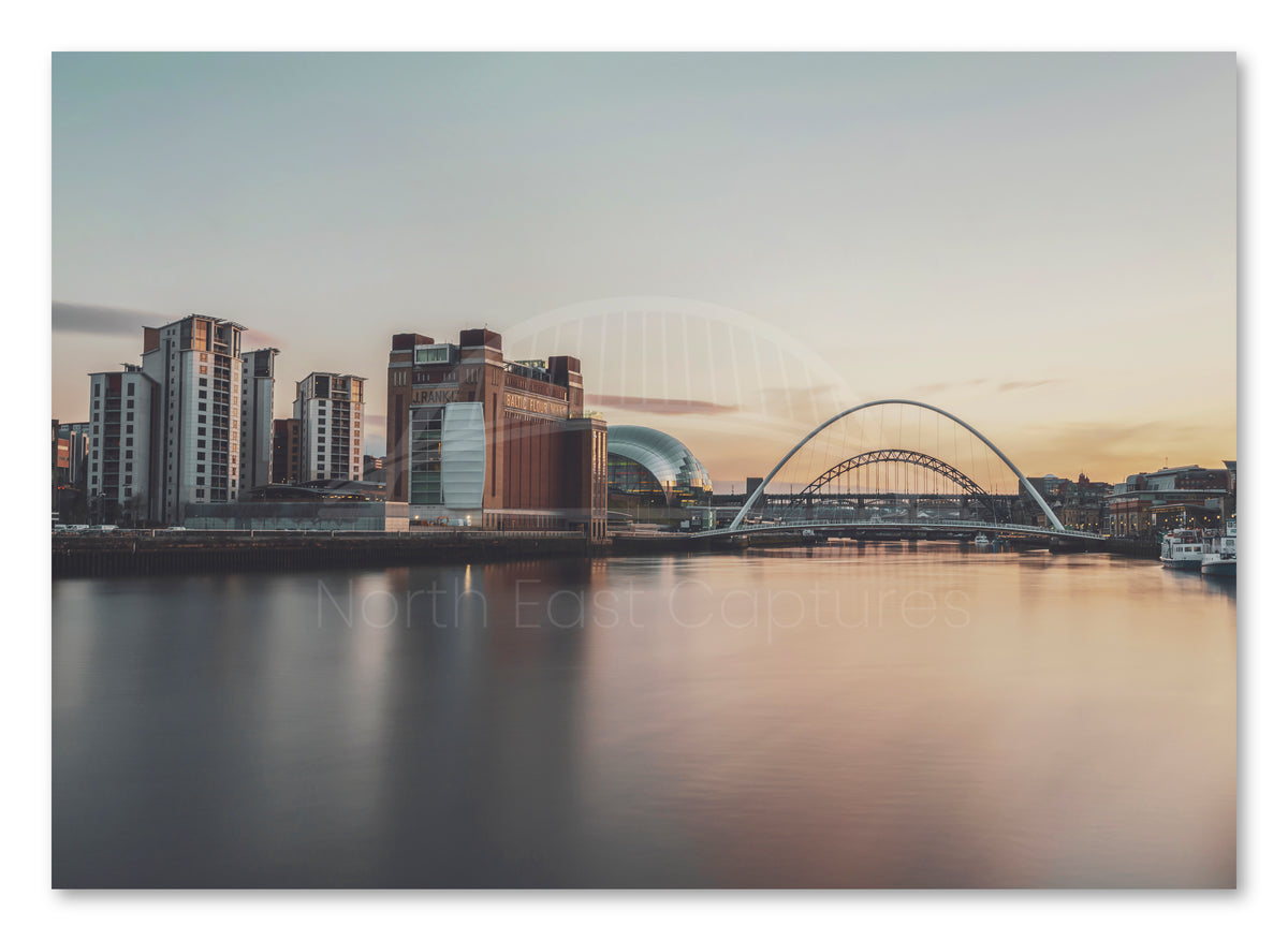 The Quayside and Millennium Bridge - Gateshead - Newcastle shown as a canvas print.