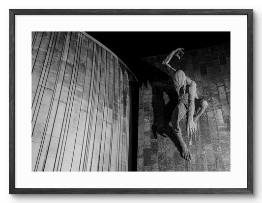 River God Tyne Sculpture - Newcastle Civic Centre - Newcastle Upon Tyne shown as a framed photographic print.