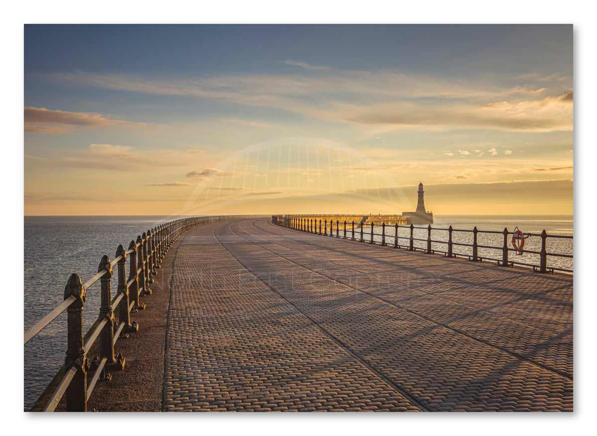 Roker Pier Sunrise - Roker - Sunderland shown as a canvas print.