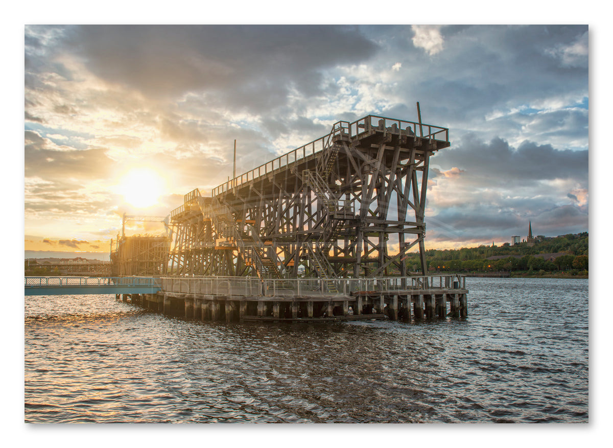 Dunston Staiths - Wooden Coal Staiths - Gateshead shown as a canvas print.
