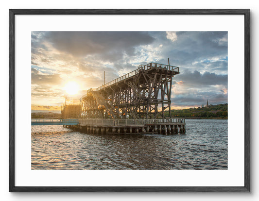 Dunston Staiths - Wooden Coal Staiths - Gateshead shown as a framed photographic print.