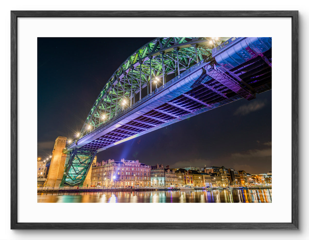Tyne Bridge - Newcastle Quayside - Newcastle shown as a framed photographic print.