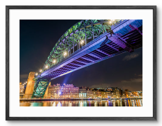 Tyne Bridge - Newcastle Quayside - Newcastle shown as a framed photographic print.