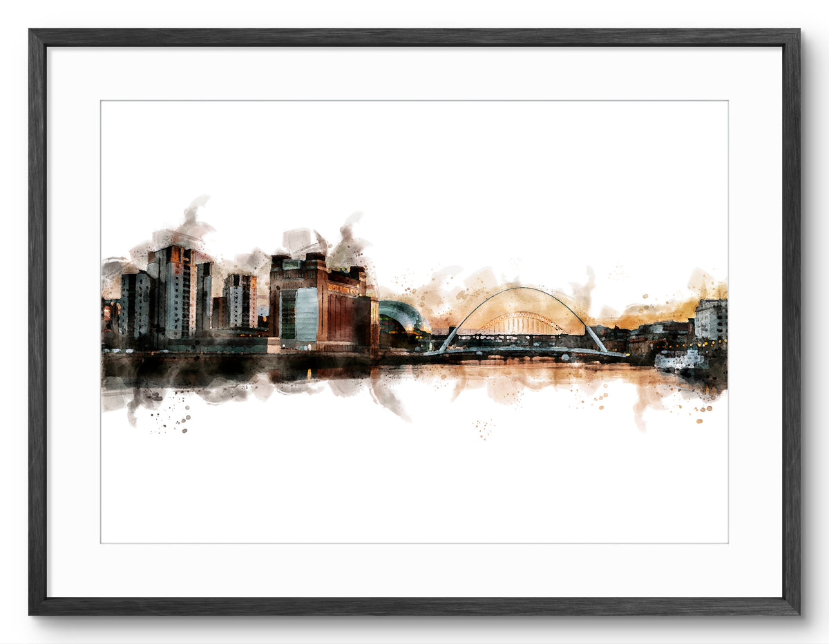 The Quayside - Digital Watercolour - Newcastle - Gateshead
