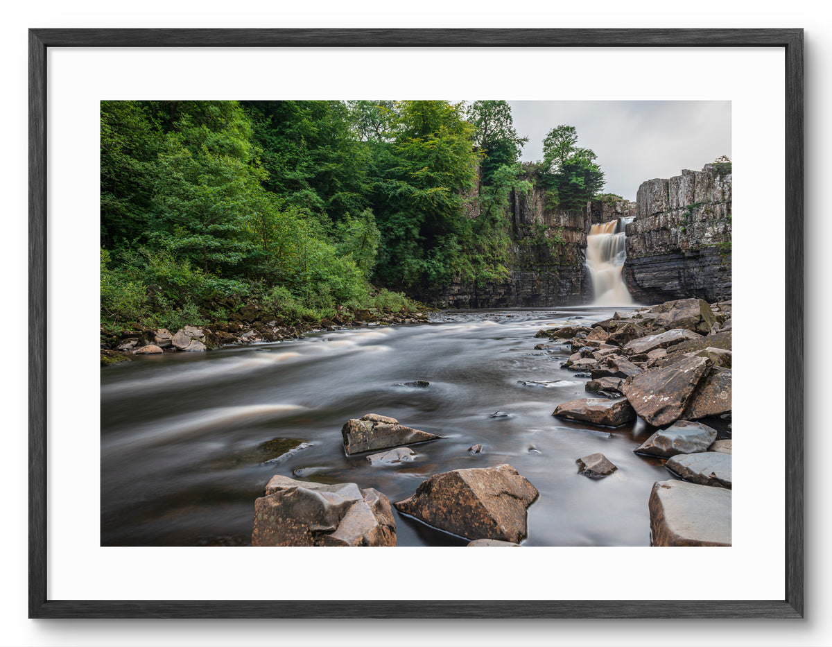 High Force Waterfall - Long Exposure - Weardale - County Durham shown as a framed photographic print.
