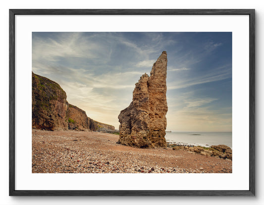 The Stack on Chemical Beach at Seaham shown as a framed photographic print.