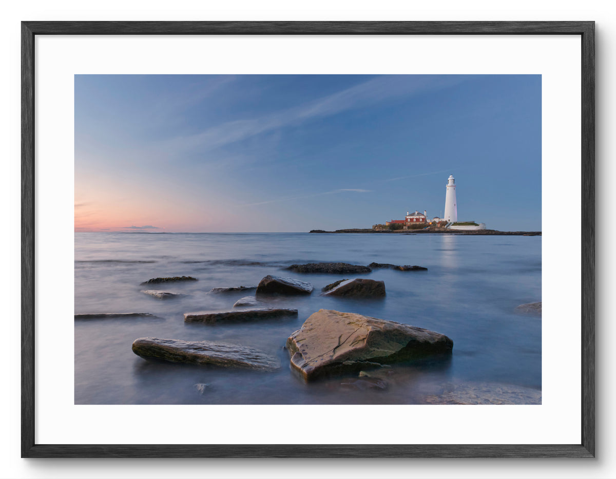 St Mary's Lighthouse - Whitley Bay - North East Captures shown as a framed photographic print.