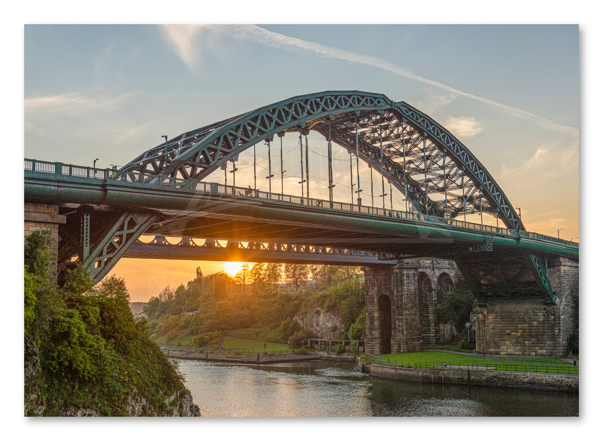 Wearmouth Bridge - The River Wear Sunset - Sunderland shown as a canvas print.