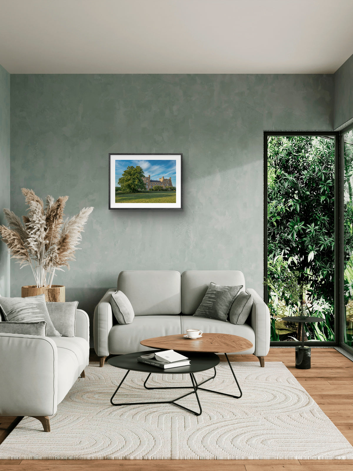 Lumley Castle - Chester-le-Street - County Durham wall art displayed in a styled room setting.