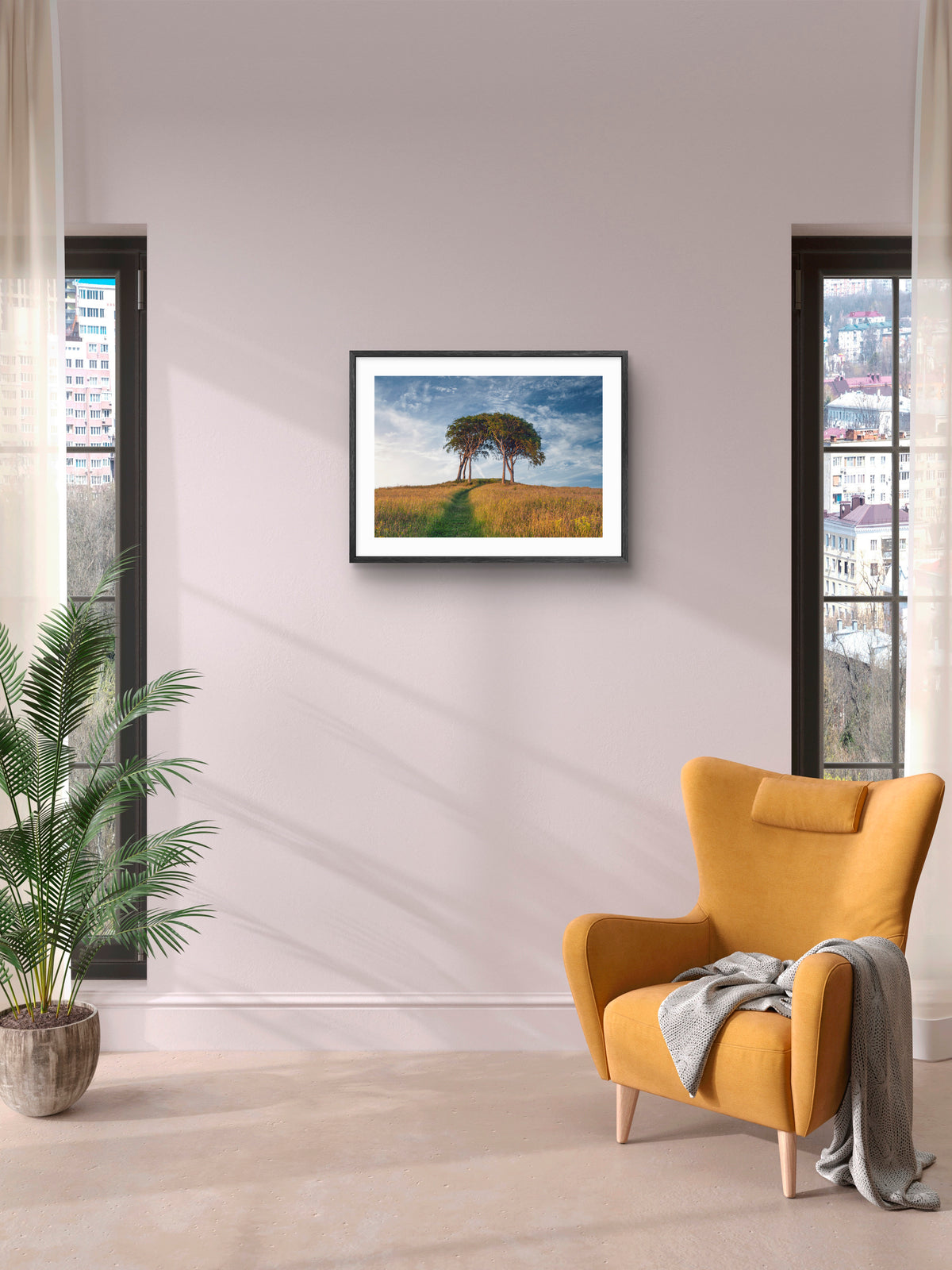 Seven Sisters - Copt Hill - Houghton-le-Spring - Sunderland wall art displayed in a styled room setting.