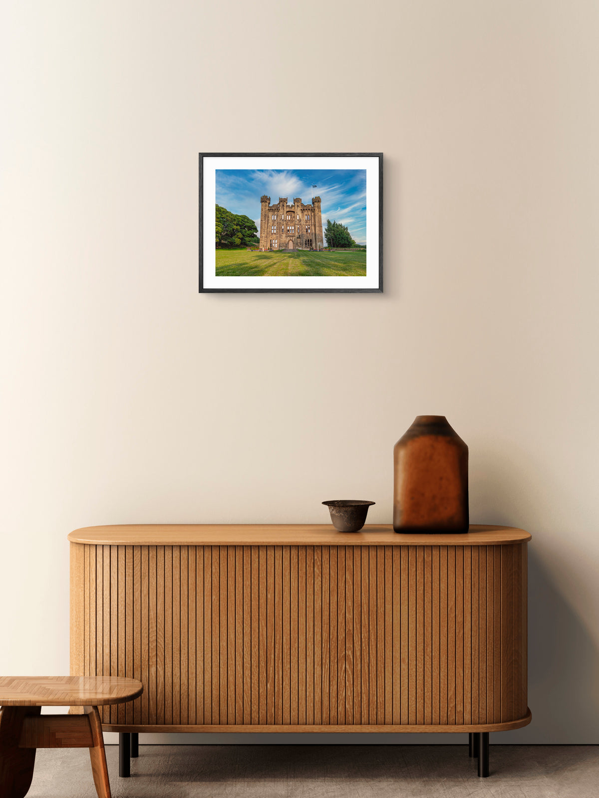 Hylton Castle - North Hylton - Sunderland wall art displayed in a styled room setting.