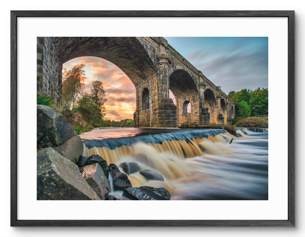 Framed print of Alston Arches Viaduct near Haltwhistle in Northumberland.